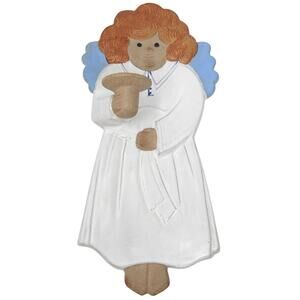 Vintage 80s Margareta Hennix Gustavsberg Swedish Angel Candle Wall Plaque Sconce